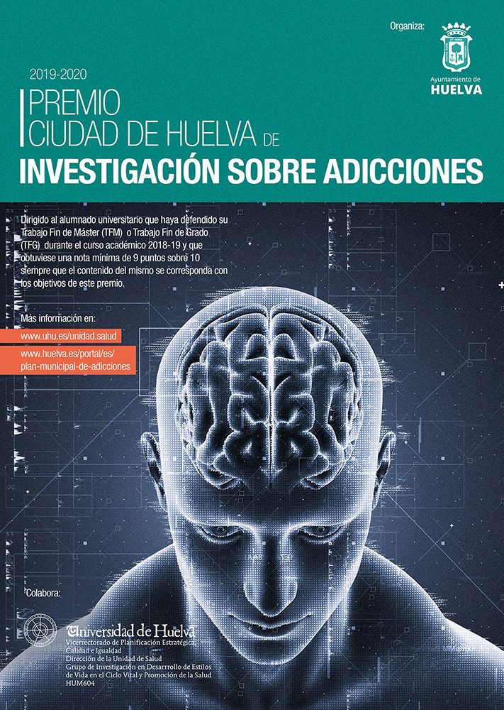 Cartel I Premio Ciudad de Huelva de investigacion sobre adicciones 2019